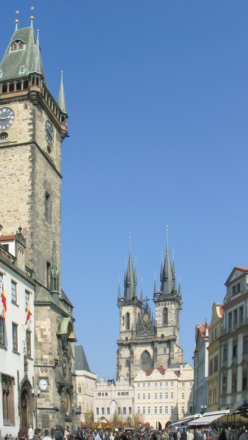 tower, praha, clear sky, old town, history, belief, low angle view, the past, tourism, no people, capital, place of worship, spirituality, religion, sky