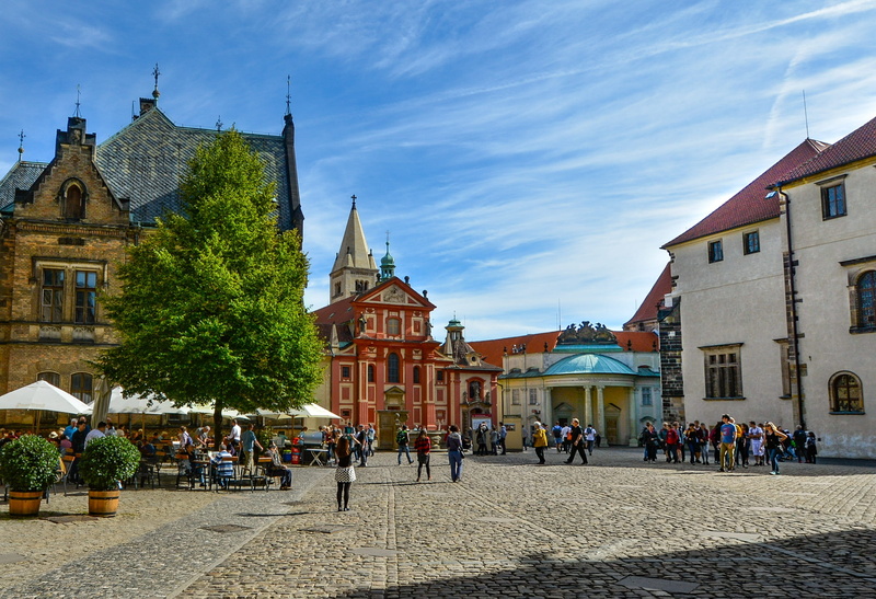 Square, Town, square, building, europe, sky, praha, adult, built structure, architecture, cloud - sky, group of people, Castle, historic, day, women, travel destinations