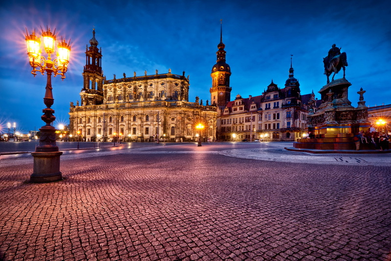 lighting Equipment, Dresden, street, capital Cities, tower, town Square, monument, sunset, outdoors, building Exterior, palace, old, Germany, brown, sky