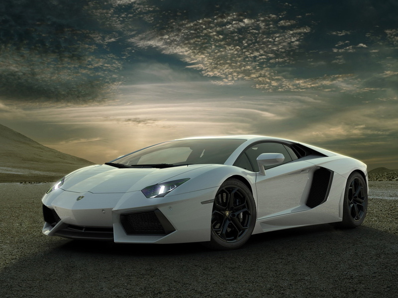 modern, environment, stationary, clouds, no people, wealth, 1080P, clean, sky, Lamborghini, wheel, white cars, silver colored, cloud - sky, land vehicle