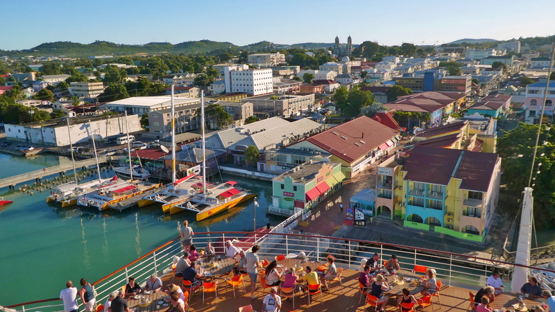 water, city, large group of people, day, high angle view, ship, caribbean, 4K, nature, antigua, outdoors, booked, built structure, cityscape, building exterior
