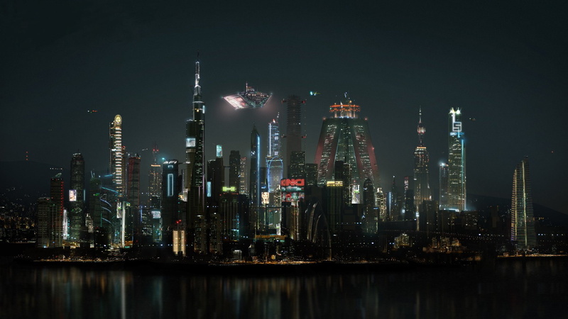 Light, Night, TV Show, Continuum, Spaceship, City, Skyscraper, 1080P, Continuum (TV Show), Sci Fi