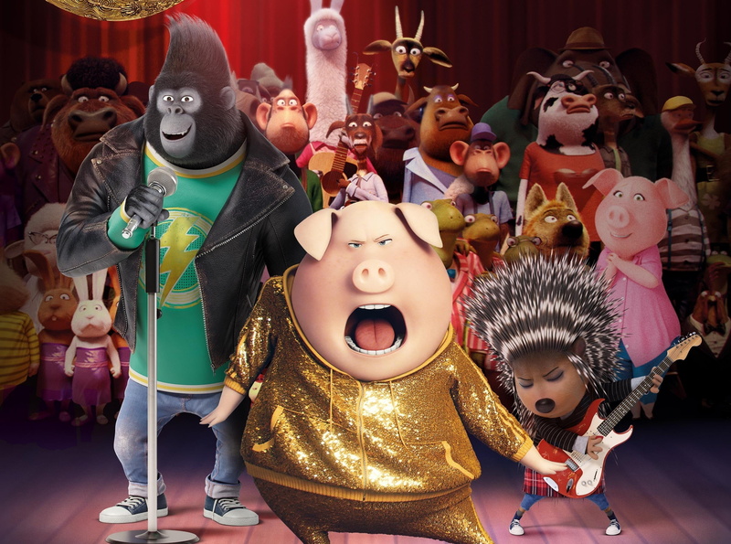 performance, female likeness, male likeness, 2K, porcupine, sculpture, elephant, costume, animal, human representation, lhama, pig, gorilla, animated movie