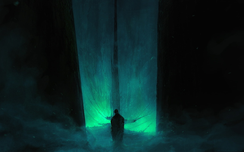 1080P, fantasy, arch, evil, dust, Chris Cold, light, fiction, the darkness, chain, the atmosphere, darkness, art