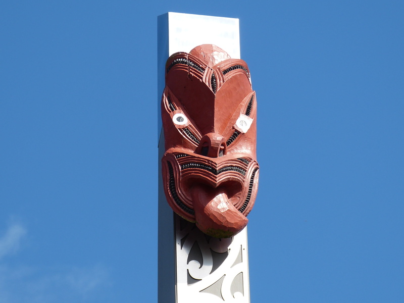 rotorua, art, craft, architecture, culture, low angle view, carving, copy space, day, no people, figure, sculpture, sky, mask, built structure, tongue
