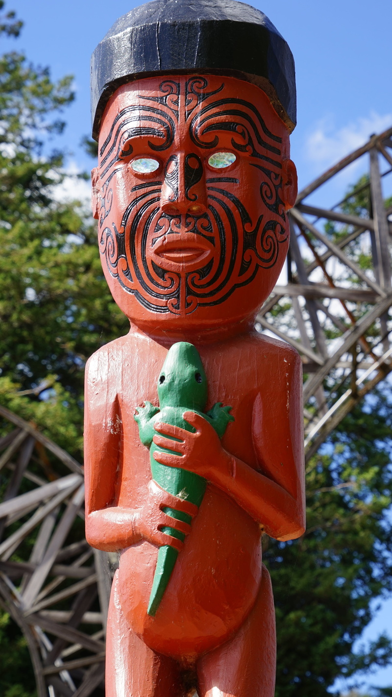 male likeness, sky, outdoors, nature, new zealand, Carving, Maori, ornament, creativity, representation, pattern, focus on foreground, maori figure, face