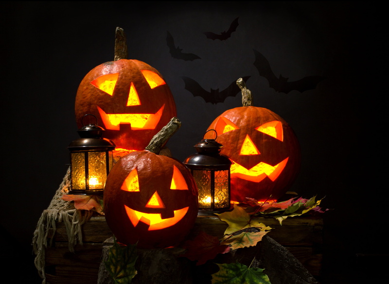 night, holiday, lanterns, celebration, pumpkin, autumn, orange color, no people, lantern, food, face, leaves, illuminated, spooky, Halloween, anthropomorphic face