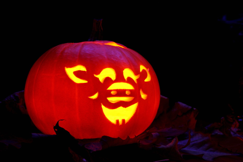 illuminated, season, creativity, celebration, indoors, horror, Fall, face, Decoration, orange Color, halloween, evil, pumpkin, art and craft, night, anthropomorphic face