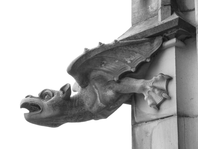 water, dragon, stone, built structure, outdoors, statue, animal representation, representation, craft, close-up, mythical creatures, architectural, evil