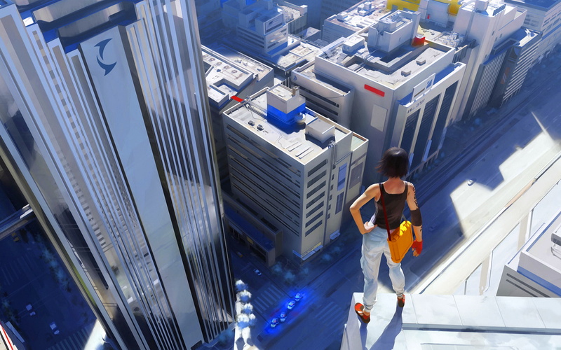 building, real people, built structure, day, working, adult, Mirrors Edge, rear view, railing, full length, building exterior, men, young adult, architecture