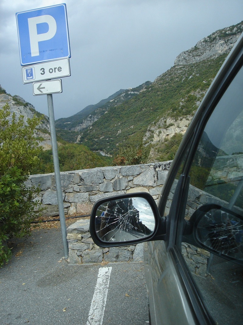 nature, car, information sign, plant, outdoors, italy car park, land vehicle, broken, communication, day, no people, guidance, vehicle interior, road sign