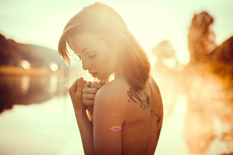 tattoo, back, women, 1080P, bare shoulders