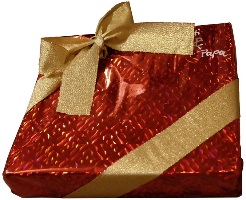 wrapped, gold, celebration, box - Container, packed, decoration, birthday, 2K, packaging, still life, white background, wrapping Paper, gift box, single Object