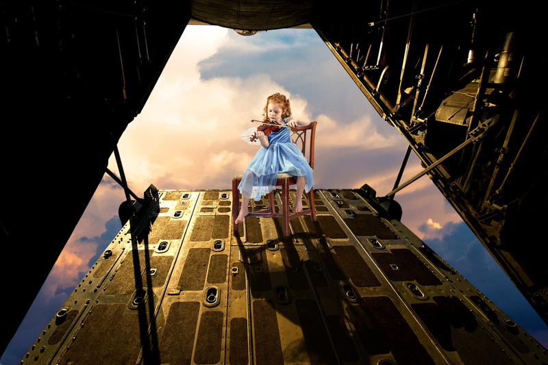 child, built structure, low angle view, day, offspring, women, nature, standing, mode of transportation, transportation, sky, 2K, girls, fantasy, c130