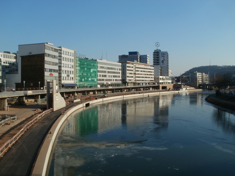 nature, building exterior, cityscape, saar, outdoors, bridge, building, water, skyscraper, 1080P, saarbruecken, no people, berliner promenade, river, city