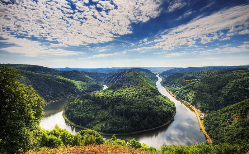 plant, outdoors, idyllic, tree, tranquility, Saar, mountain, flowing, white, tranquil scene, beauty in nature, day, cloud - sky, Europe, mettlach, water