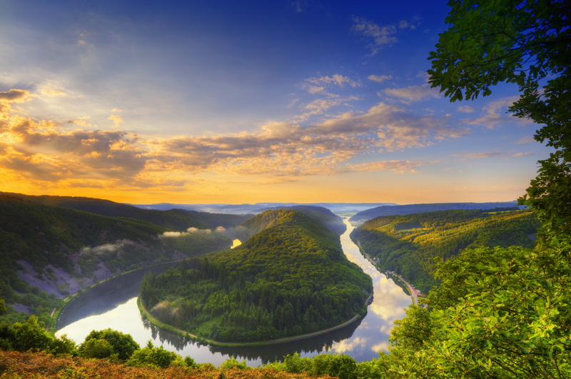 Germany, sky, river, outdoors, beauty In Nature, tree, scenics, cloudscape, hill, valley, nature, mountain, landscape, water, island, 4K, non-Urban Scene