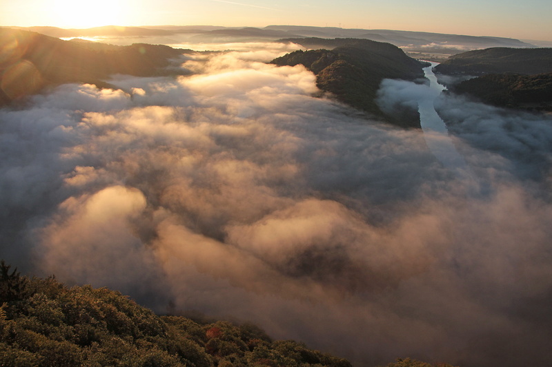 sunrise, landscape, mood, cloudscape, outdoors, sunset, foresight, backlighting, scenics - nature, morning, high angle view, autumn, sun, aerial view, nature