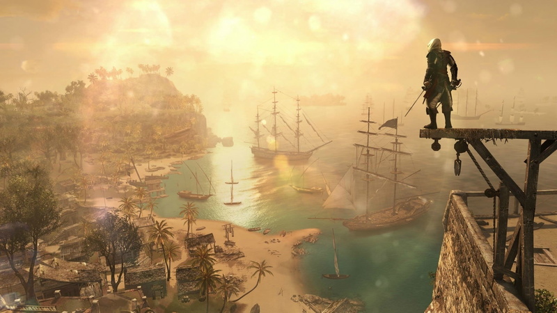 1080P, occupation, nautical vessel, fishing industry, nature, fisherman, standing, outdoors, sky, tree, Assassins Creed IV: Black Flag, lake, Assassins Creed
