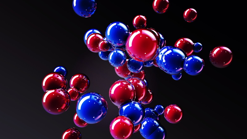 red, balls, 4d, blue, 1080P, blue balls, red balls, d