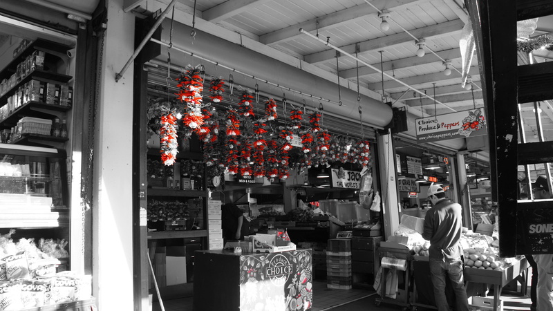 business, red, incidental people, day, hanging, Seattle, nature, building exterior, christmas, decoration, isolated color, retail, consumerism, real people