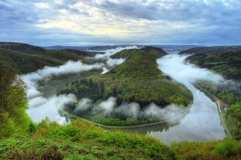 plant, scenics - nature, water, mountain, 4K, clouds, cloud - sky, idyllic, Landscape, beauty in nature, tree, sky, no people, green color, day, germany mettlach