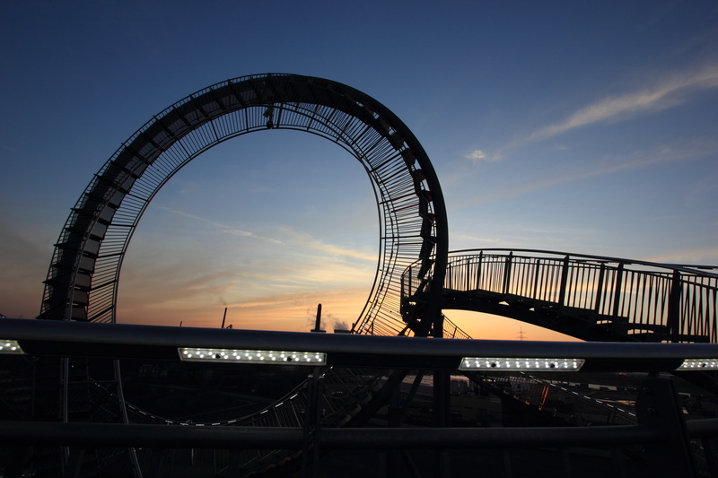metal, travel destinations, transportation, sculpture, architecture, sky, amusement park ride, germany, tiger, connection, sunset, built structure, arts culture and entertainment