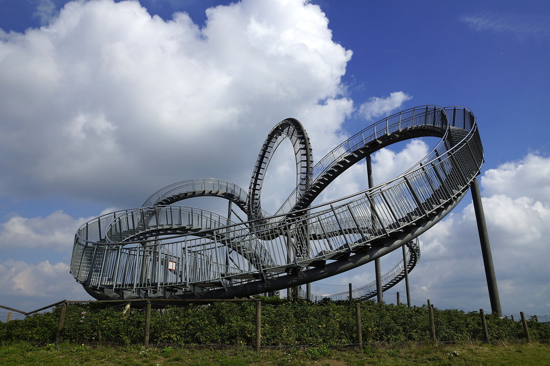 land, plant, tiger and turtle, 2K, tourism, travel destinations, architecture, nature, fairground, no people, leisure activity, rollercoaster, blue, duisburg