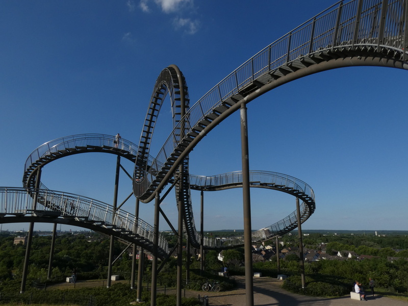 Stairs, duisburg, nature, ruhr area, roller coaster, built structure, transportation, Sculpture, landmark, magic mountain, bridge, artwork, ruhr 2010, no people