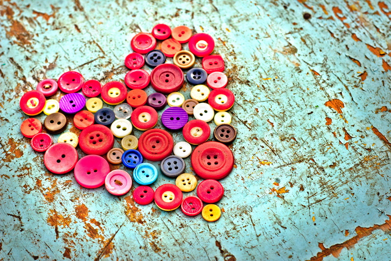 high angle view, table, symbol, pattern, sewing, heart, still life, old-fashioned, abstract, thread, art and craft, multi Colored, variation, group of Objects