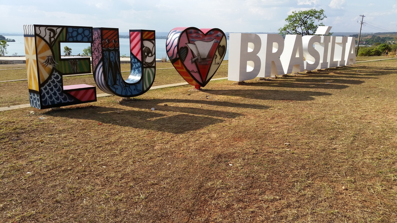 field, day, in a row, sunlight, letters, text, 5K, land, multi colored, nature, architecture, grass, i love brasilia, outdoors, declaration of love, capital letter