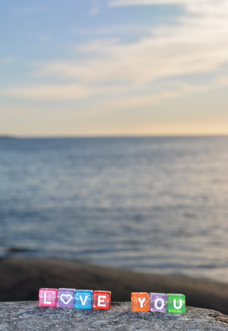 love you, declaration of love, tranquility, sky, cloud - sky, himmel, waterfront, sea, greeting, focus on foreground, horizon over water, tranquil scene