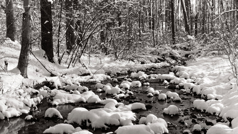 townsend, tennessee, 2K, snow, fallen, fresh, Winter