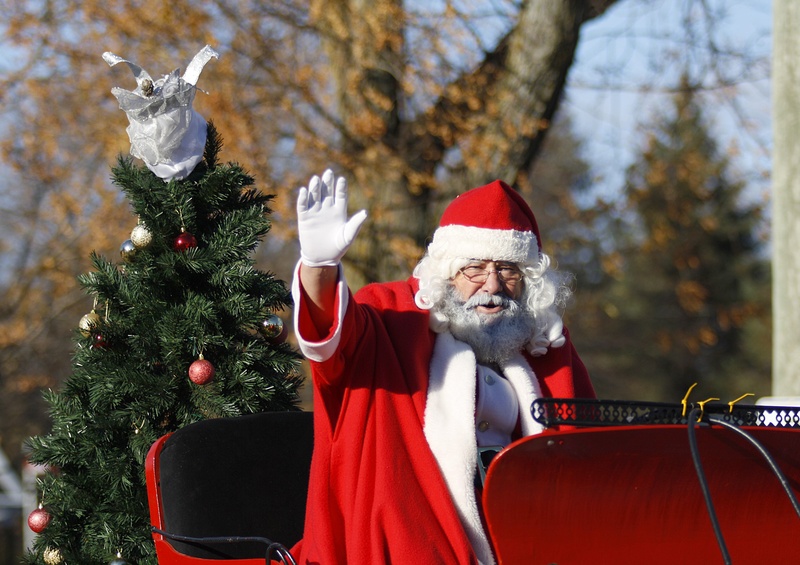 daytime, beard, front view, christmas ornament, parade, senior Adult, holiday, cultures, santa Claus, hat, santa hat, people, santa, celebration, red, plant