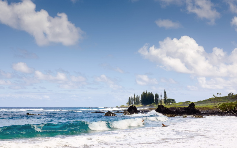 ocean, paia, motion, united states, hana hwy, horizon over water, outdoors, power in nature, day, idyllic, aquatic sport, beauty in nature, sea, beach