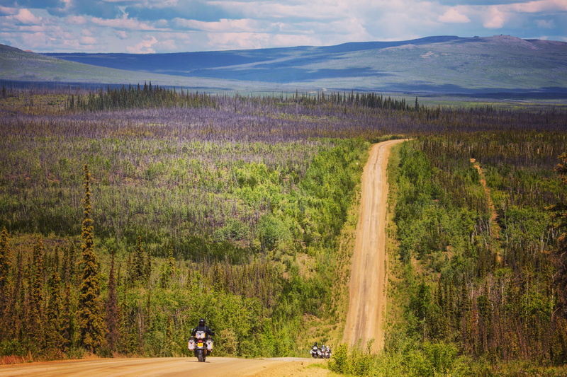 riding, 4K, human, path, cloud - sky, gravel, fairbanks, mode of transportation, field, one person, dirt road, fir, nature, real people, united states