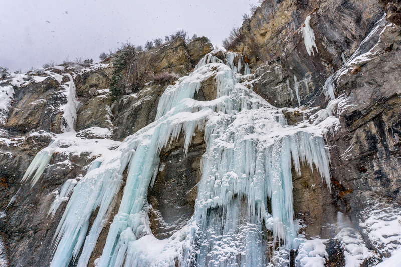 5K, ice, stewart falls trailhead, icicle, nature, no people, frozen, forest, formation, non-urban scene, mountain peak, flowing water, snow, scenics - nature