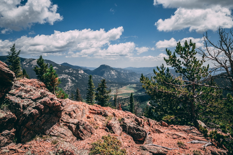 united states, solid, national park, trees, red rocks, colorado, cloud - sky, rock - object, idyllic, environment, sky, landscape, clouds, plant, america