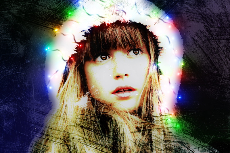 child, pretty, indoors, christmas card, christmas greeting, christmas, real people, headshot, beautiful woman, one person, human face, long hair, close-up