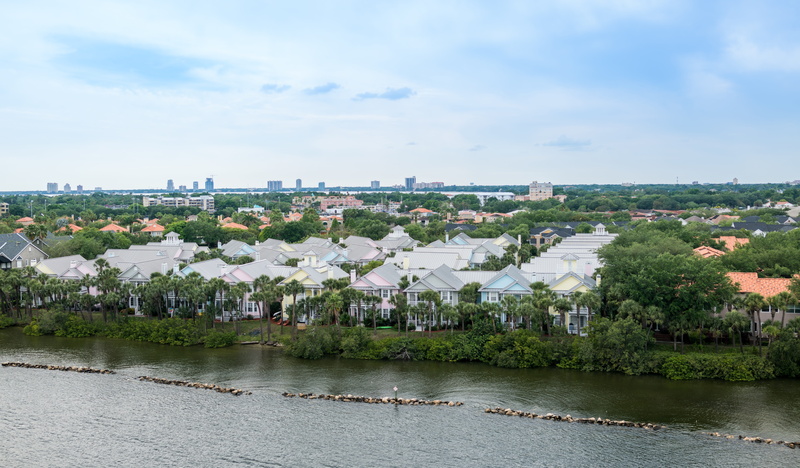 tropical, tampa, nature, sky, florida, summer, building exterior, outdoors, plant, residential district, waterfront, built structure, building, cloud - sky