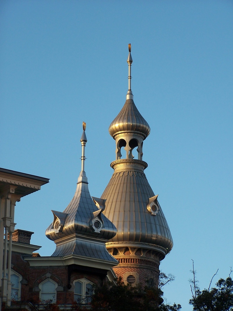 low angle view, copy space, spire, city, buildings, outdoors, 1080P, religion, day, spirituality, nature, clear sky, travel destinations, blue, minarets