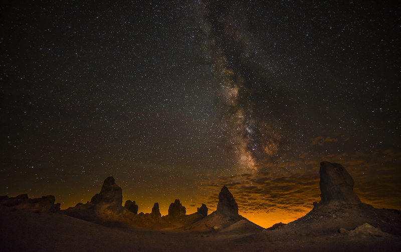 stars, Trona, desert, USА, rocks, 4K, California, night, the milky way, the sky