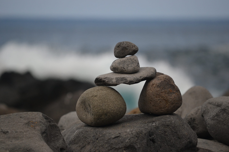stone, beach, solid, bridge, atlantic, stones, madeira, sky, water, close-up, rock - object, stone - object, no people, pebble, balance, day, nature, stack rock