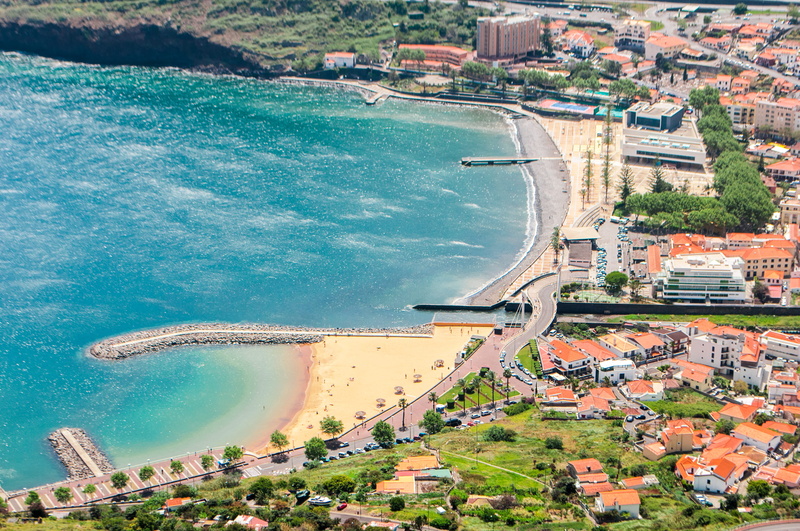 outdoors, transportation, sand, high angle view, funchal, building exterior, 4K, day, nature, swimming pool, bay, blue, aerial view, water, bridge - man made structure