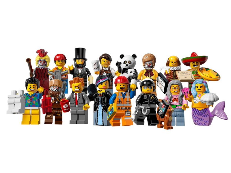 variation, large group of objects, Emmet (The Lego Movie), representation, art and craft, Movie, female likeness, studio shot, toy, Larry the Barista, human representation
