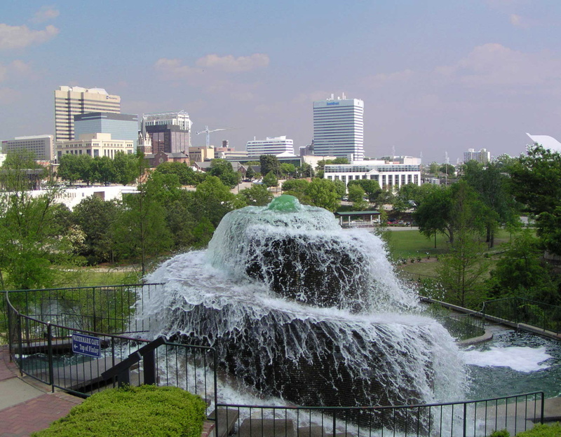 columbia, sky, connection, 720P, plant, motion, power in nature, Columbia, city, river, Fountain, flowing water, tree, building exterior, built structure