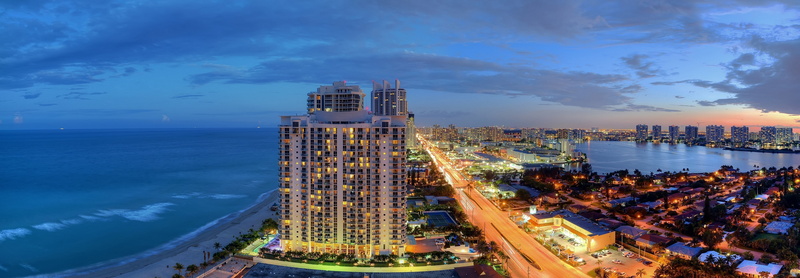 modern, City nightlife, water, building exterior, cityscape, Atlantic coast, built structure, city, cloud - sky, 4K, no people, illuminated, Panorama