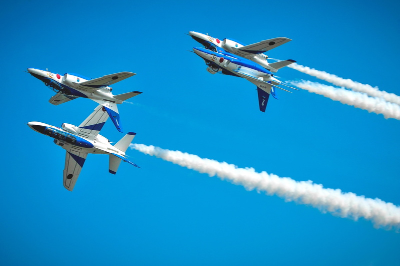 Kawasaki T-4, JASDF, Blue Impulse, aerobatics, 2K