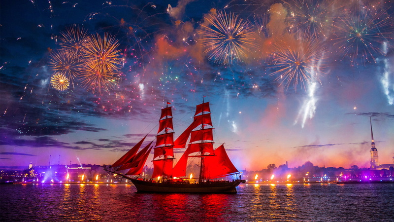 St. Petersburg, 1080P, ship, Scarlet Sails