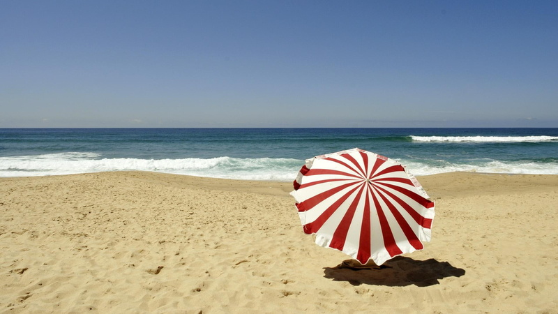 beach, red, 1080P, white, umbrella, sand, 1920x1080, beaches